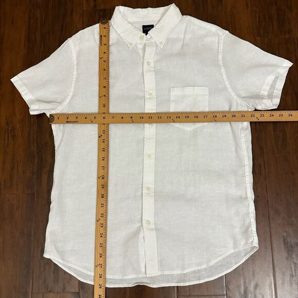 J. CREW FACTORY Short-Sleeve Linen-Blend Shirt in White Preppy Classic NWT - Picture 12 of 12